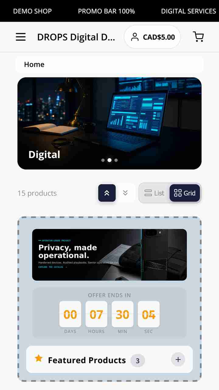 Digital shop demo 1