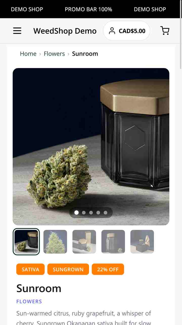 Weedshop demo screen 2