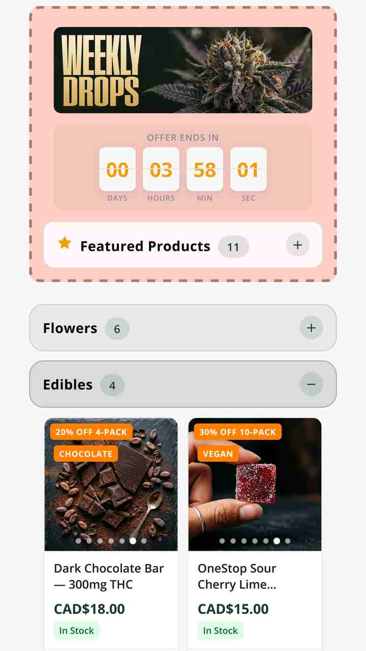 Weedshop demo screen 3