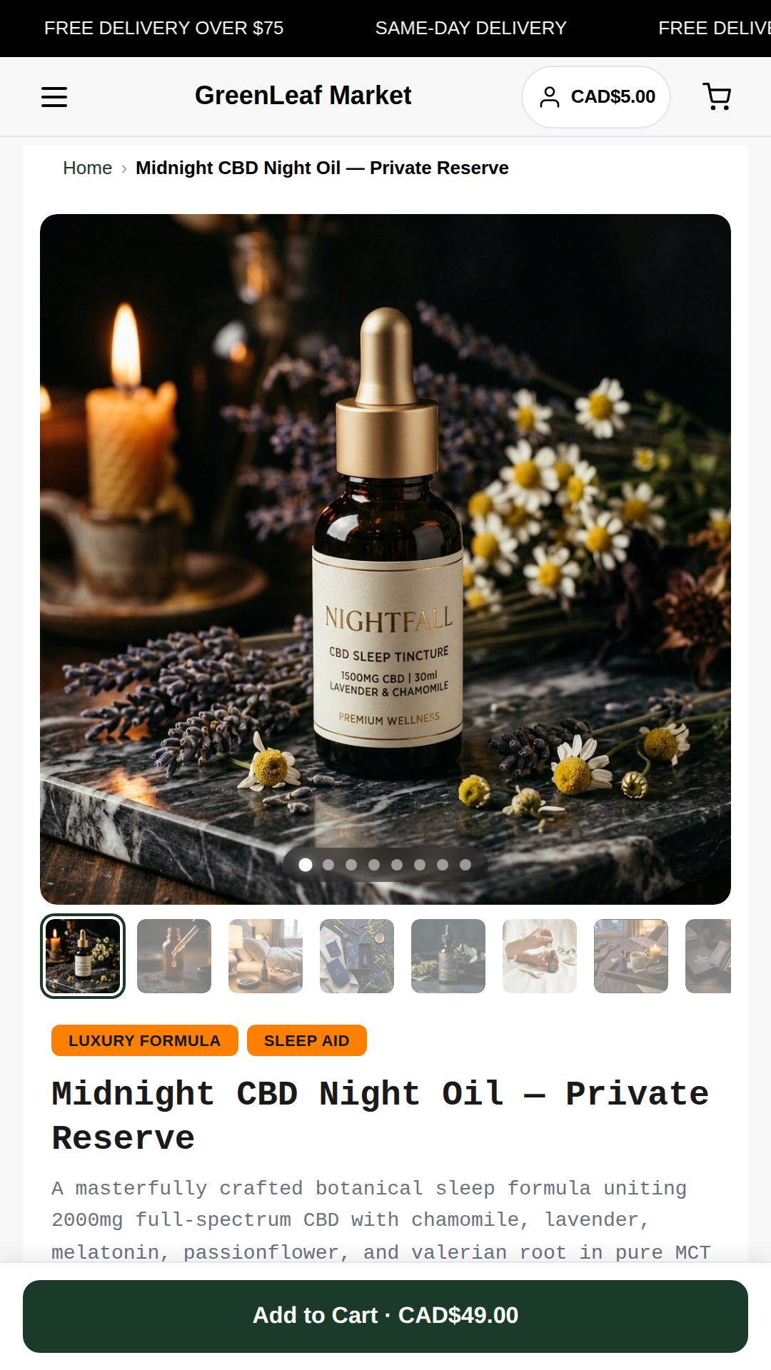 Mobile customer preview of locked Private Reserve products