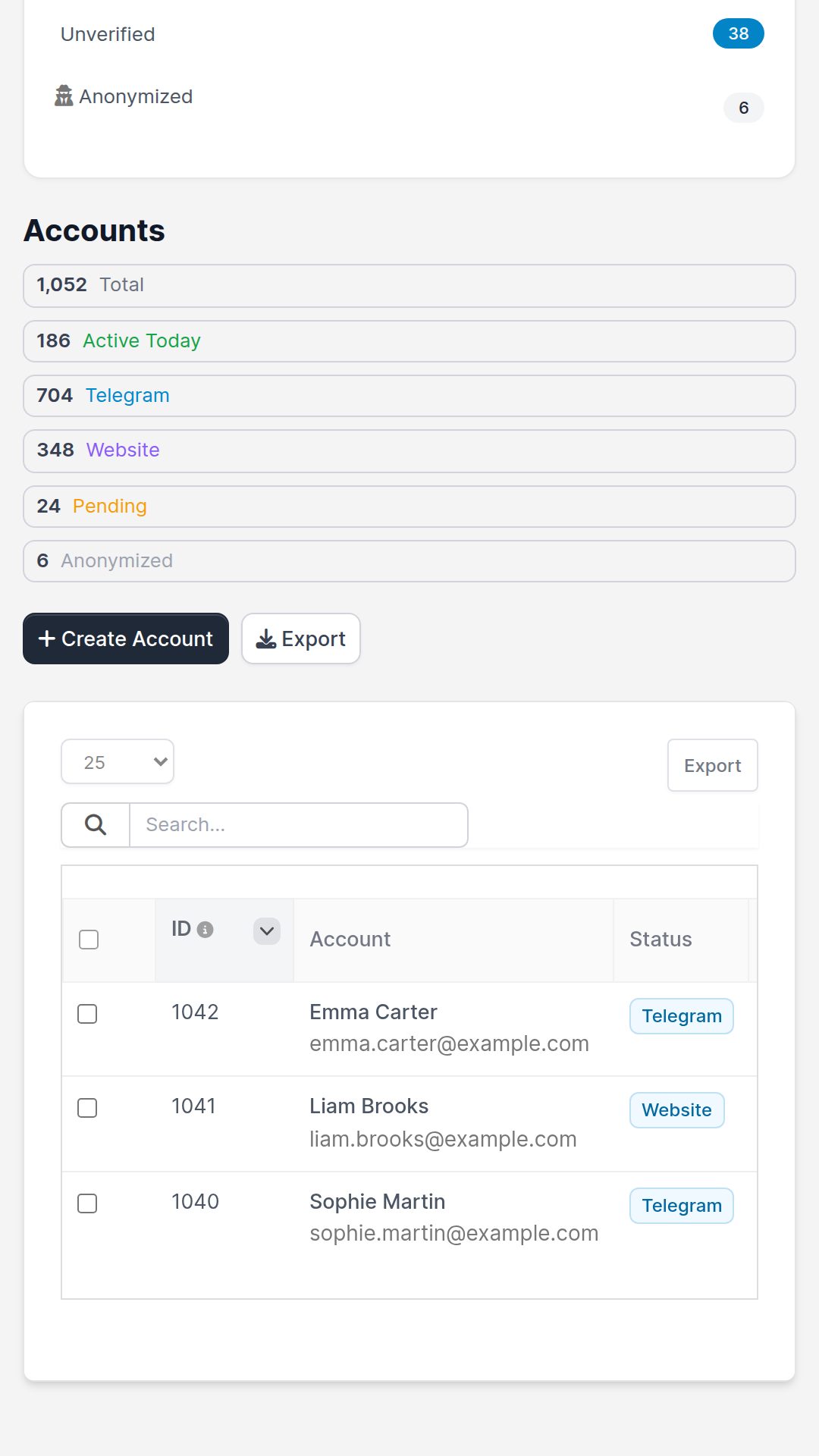 Mobile customer account overview with orders, wallet, messages, and notes